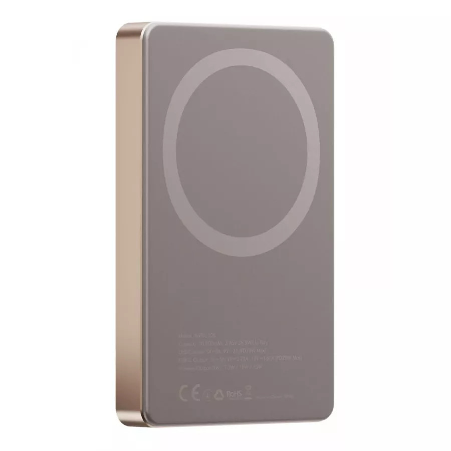Купить Внешний аккумулятор EnergEA AluPack 10K, 10000мА/ч Magnetic wireless 15W USB-C 20W, золотой в Сочи. Вид 2