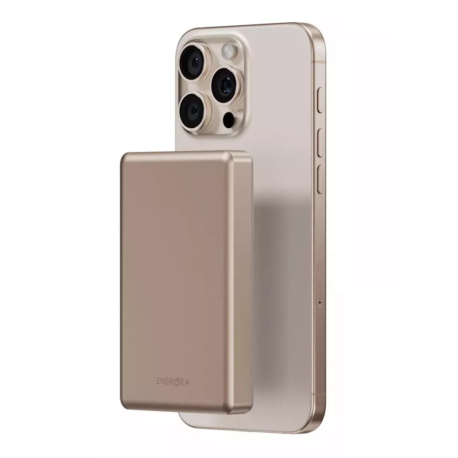 Купить Внешний аккумулятор EnergEA AluPack 10K, 10000мА/ч Magnetic wireless 15W USB-C 20W, золотой в Сочи. Вид 3