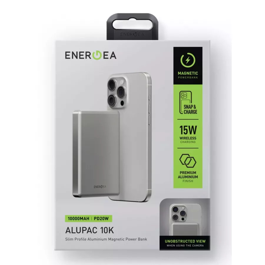 Купить Внешний аккумулятор EnergEA AluPack 10K, 10000W Magnetic wireless 15W USB-C 20W, натуральный титан в Сочи. Вид 7