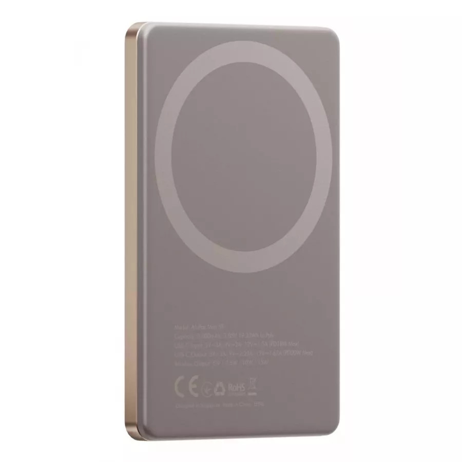 Купить Внешний аккумулятор EnergEA AluPack mini 5K, 5000W Magnetic wireless 15W USB-C 20W, золотой в Сочи. Вид 2