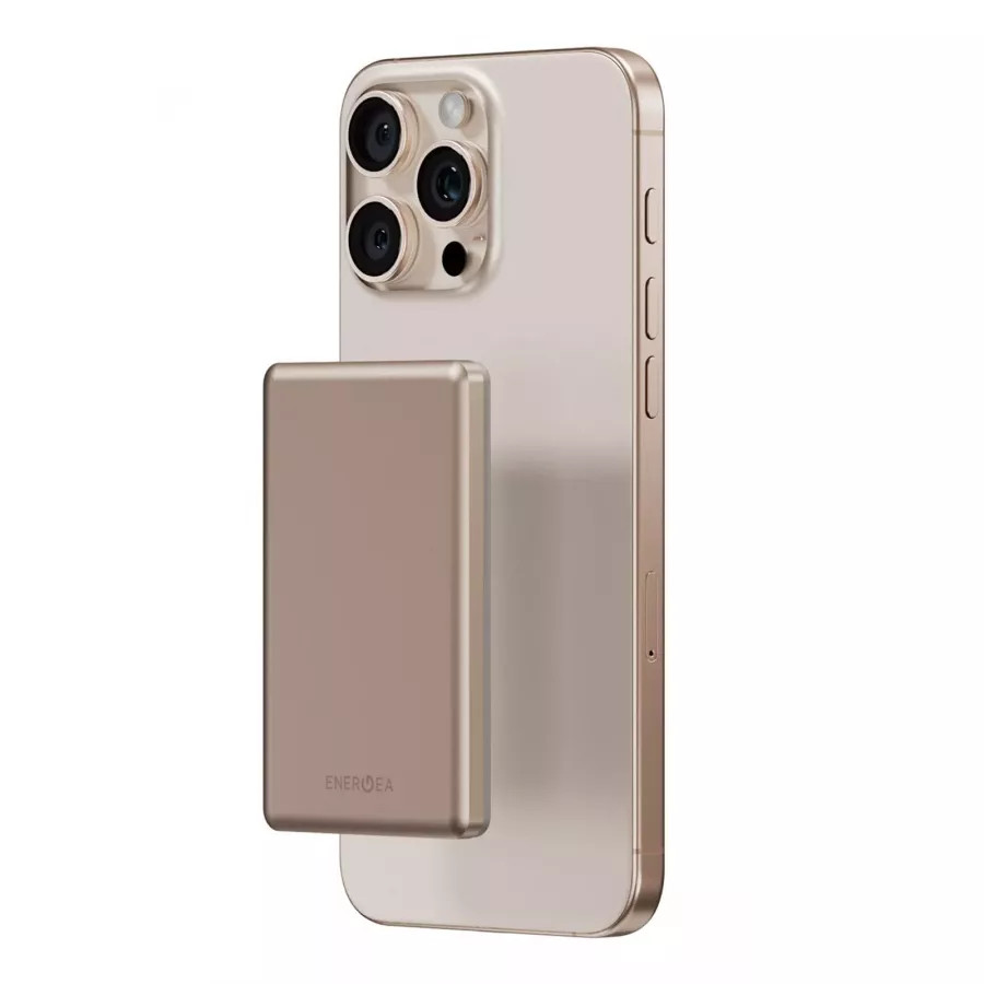 Купить Внешний аккумулятор EnergEA AluPack mini 5K, 5000W Magnetic wireless 15W USB-C 20W, золотой в Сочи. Вид 3