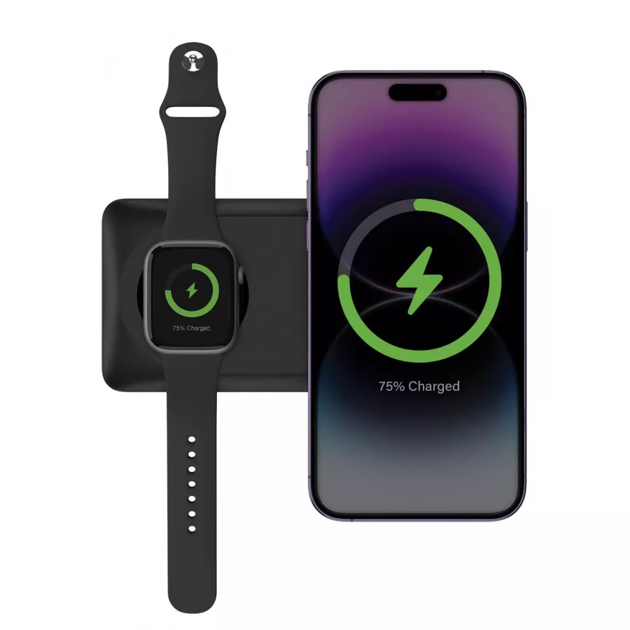 Купить Внешний аккумулятор EnergEA Bazic GoPower MAG, 10000W Magnetic wireless 15W USB-C+A 20W +Watch charger, черный в Сочи. Вид 4