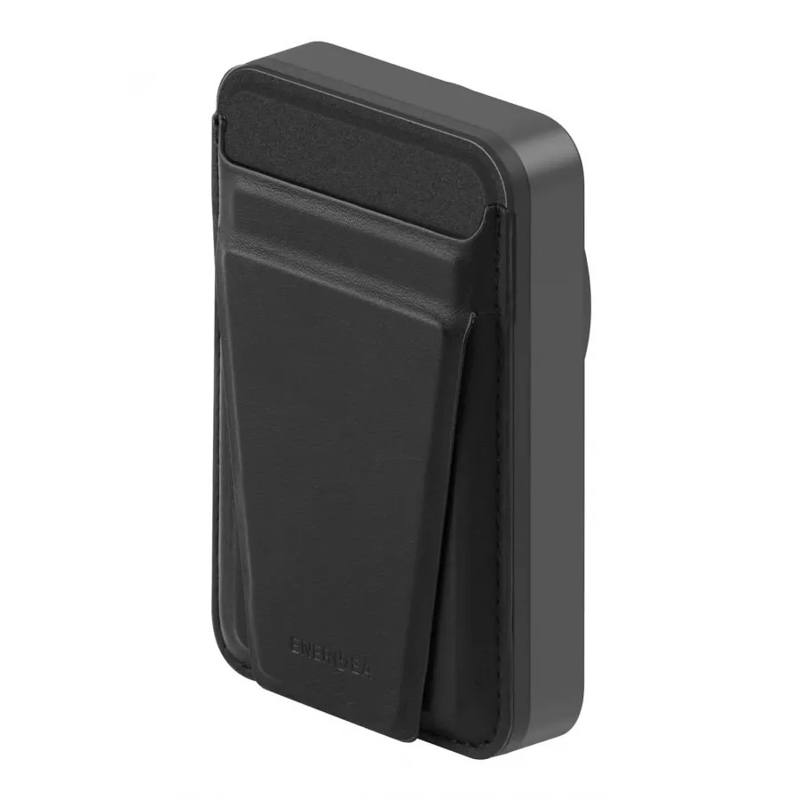 Купить Внешний аккумулятор EnergEA MagWallet CARD, 10000мА/ч MagSafe 15W USB-C 20W with card slot and stand, Gun/Black в Сочи. Вид 2