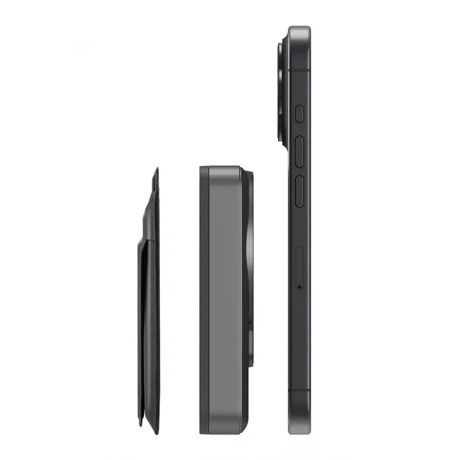 Купить Внешний аккумулятор EnergEA MagWallet CARD, 10000мА/ч MagSafe 15W USB-C 20W with card slot and stand, Gun/Black в Сочи. Вид 5
