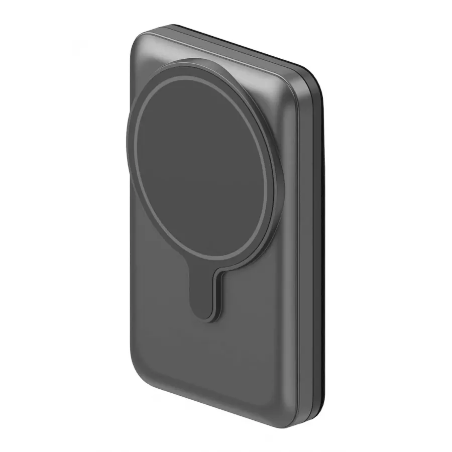Купить Внешний аккумулятор EnergEA MagWallet CARD, 5000мА/ч MagSafe 15W USB-C 20W with card slot and stand, Gun/Black в Сочи. Вид 1