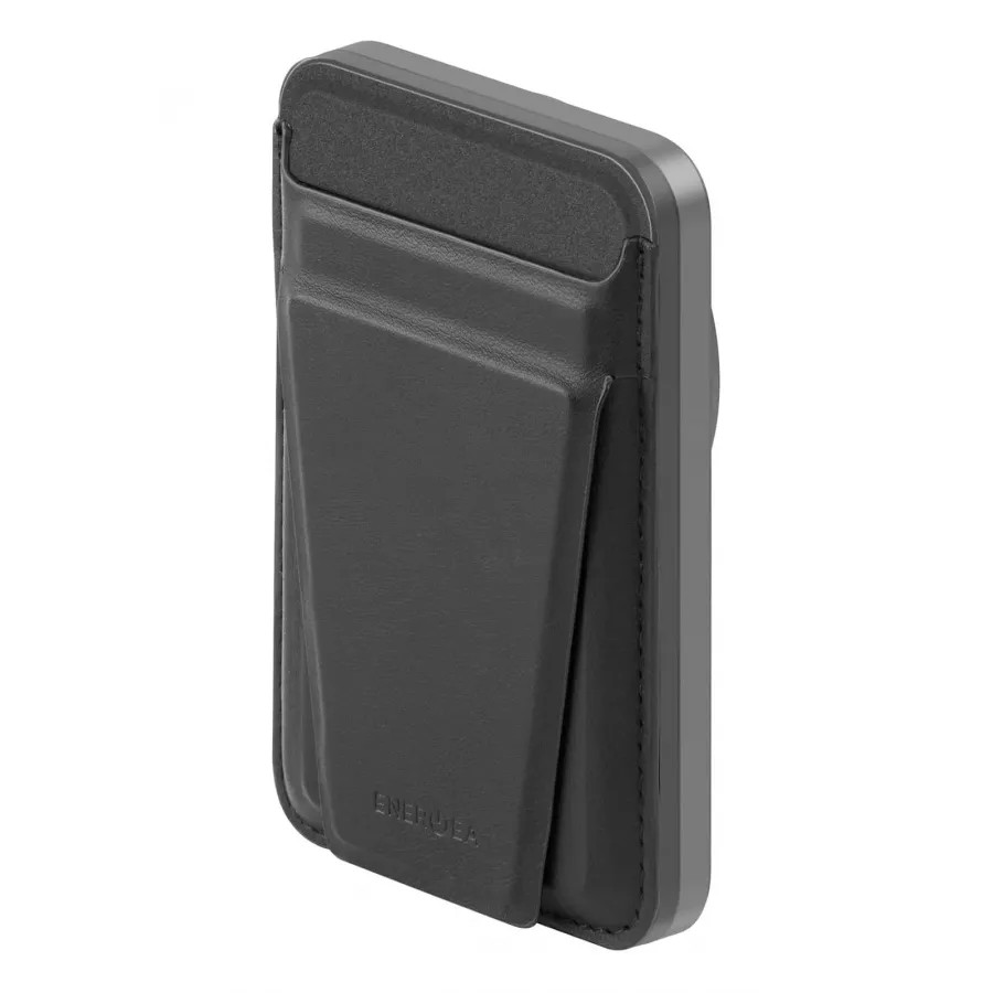 Купить Внешний аккумулятор EnergEA MagWallet CARD, 5000мА/ч MagSafe 15W USB-C 20W with card slot and stand, Gun/Black в Сочи. Вид 2