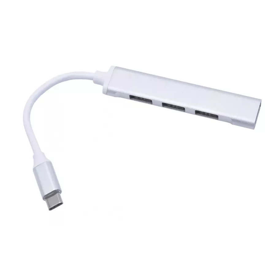 Адаптер USB-C Hub 4USB 3.0 для MacBook, Серебристый. Вид 1