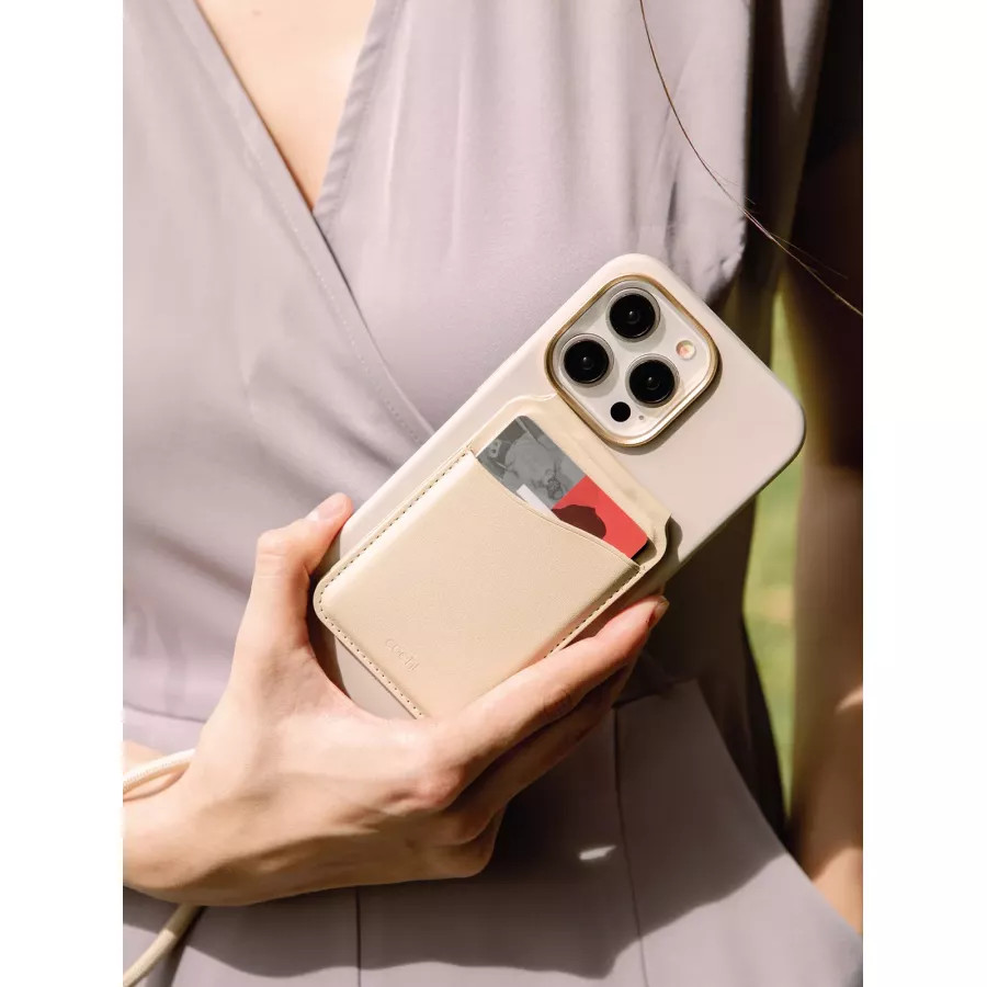 Купить Магнитный бумажник Uniq COEHL ESME Magnetic cardholder with Mirror and Stand, Cream в Сочи. Вид 4