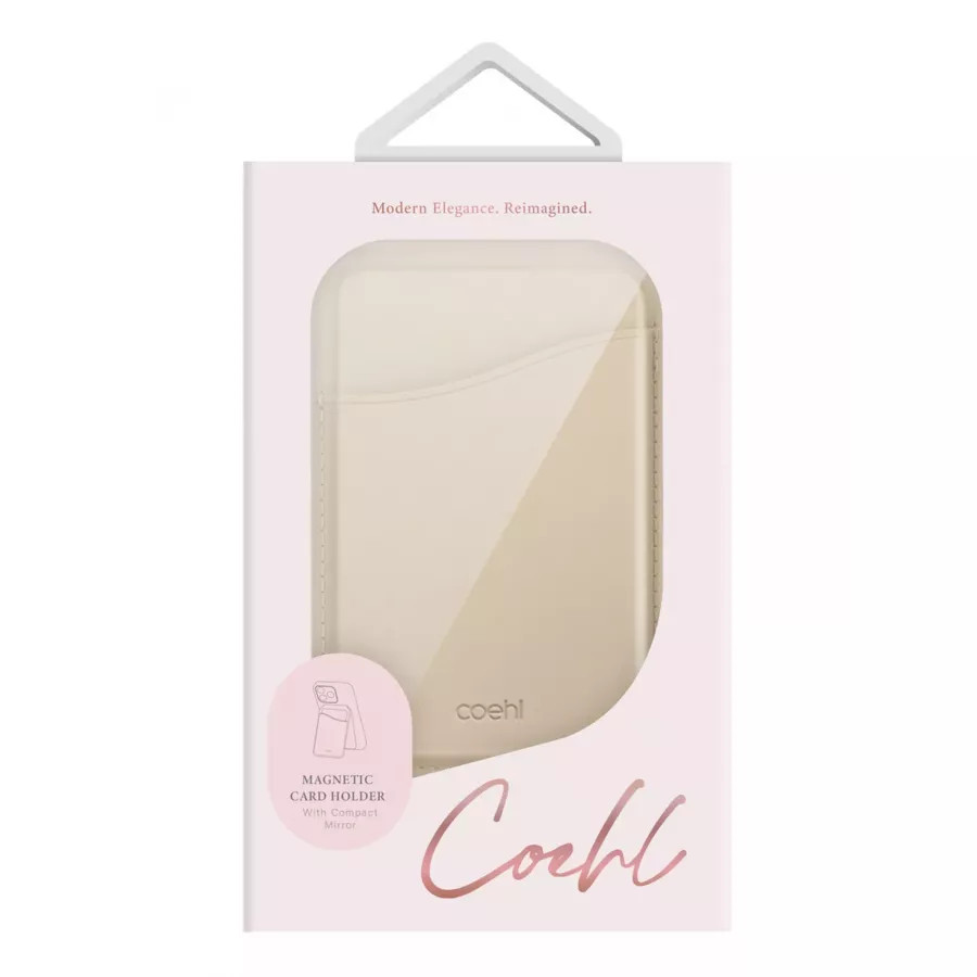 Купить Магнитный бумажник Uniq COEHL ESME Magnetic cardholder with Mirror and Stand, Cream в Сочи. Вид 5