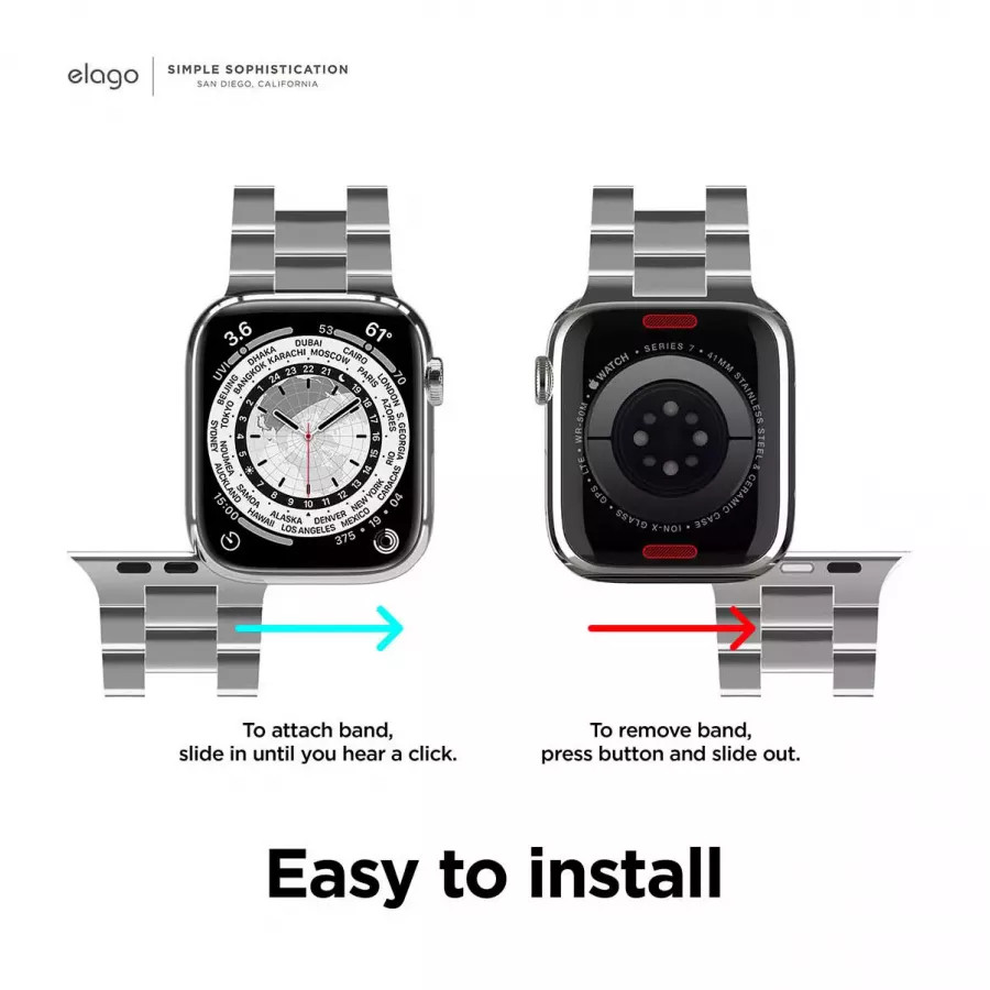 Купить Ремешок Elago Metal Band для Apple Watch 40/41 мм, серебристый в Сочи. Вид 5