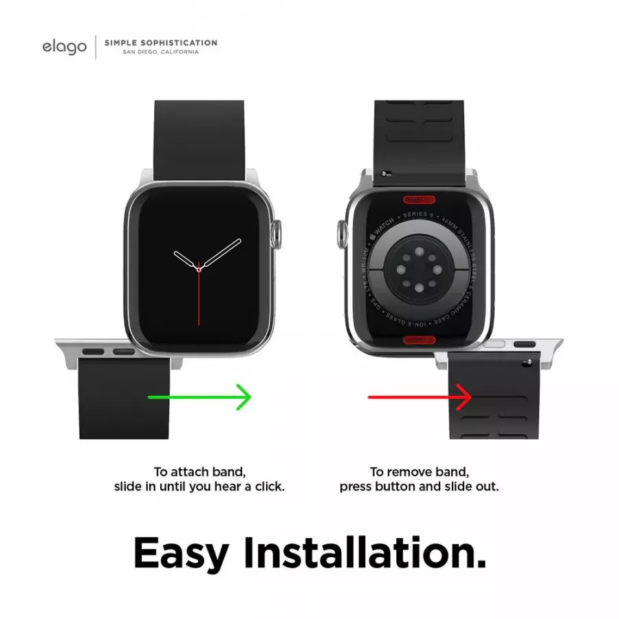 Купить Ремешок Elago Sport Rubber strap для Apple Watch 38/40/41мм, черный в Сочи. Вид 7