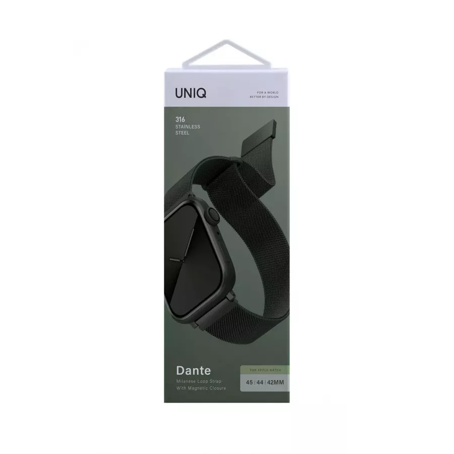 Купить Ремешок Uniq Dante Strap Mesh Steel для Apple Watch 45/44/42мм, Green в Сочи. Вид 3
