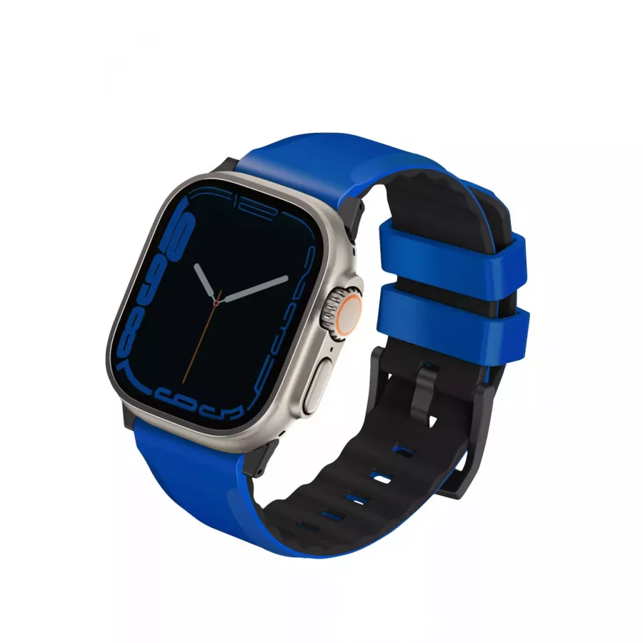 Купить Ремешок Uniq Linus Airsoft silicone strap для Apple Watch 49/45/44/42мм, Racing Blue в Сочи. Вид 1