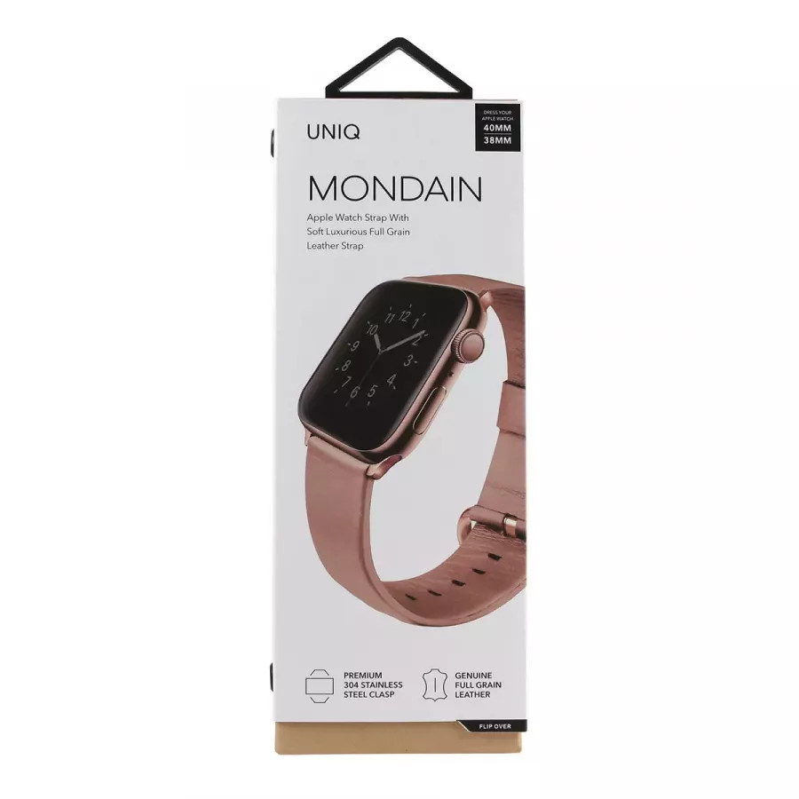 Купить Ремешок Uniq Mondain Strap Leather для Apple Watch 3/4/5/6/se 40мм, Beige в Сочи. Вид 4