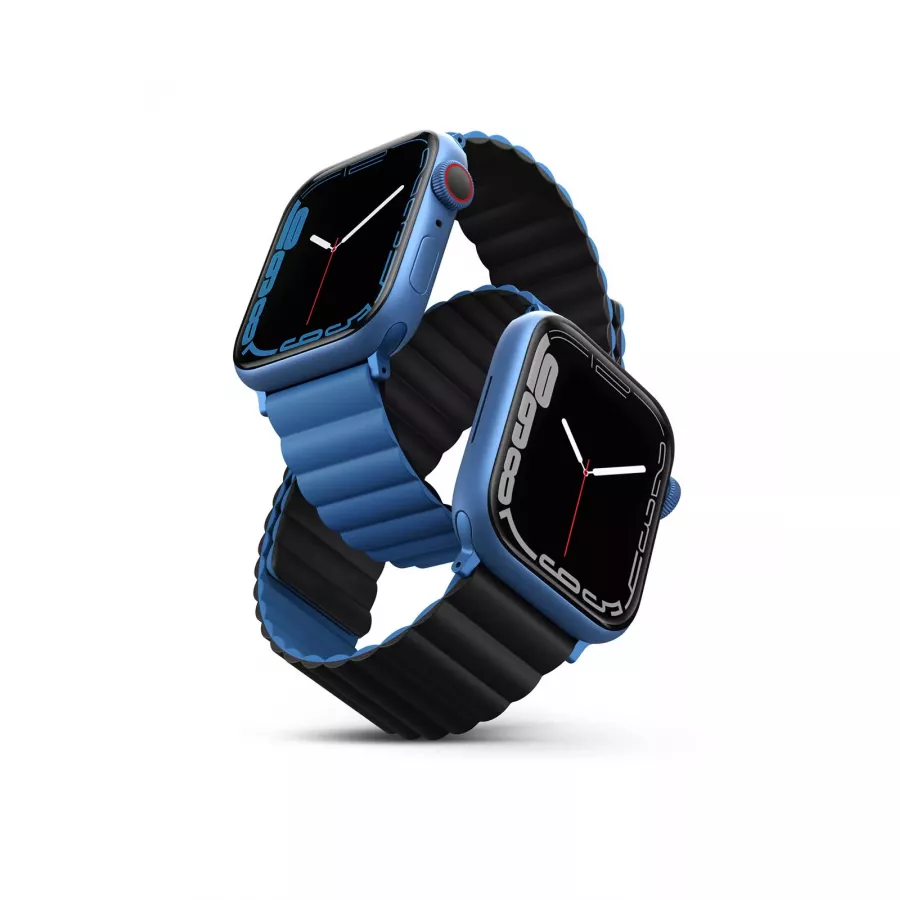 Купить Ремешок Uniq Revix reversible Magnetic для Apple Watch 41/40/38мм, Caspian Blue/Black в Сочи. Вид 1