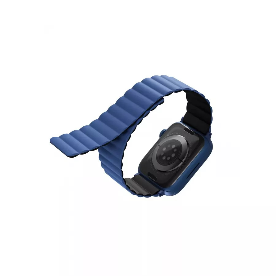 Купить Ремешок Uniq Revix reversible Magnetic для Apple Watch 41/40/38мм, Caspian Blue/Black в Сочи. Вид 3