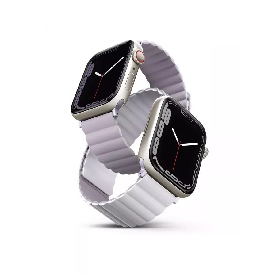 Купить Ремешок Uniq Revix reversible Magnetic для Apple Watch 41/40/38мм, Lilac/White в Сочи. Вид 4