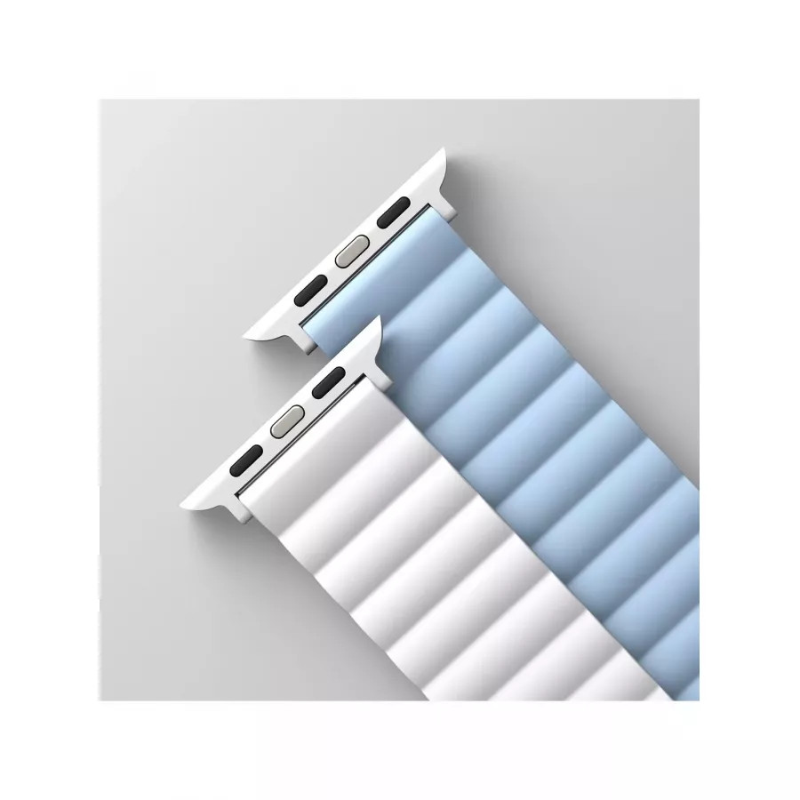 Купить Ремешок Uniq Revix reversible Magnetic для Apple Watch 41/40/38мм, White/Arctic Blue в Сочи. Вид 2