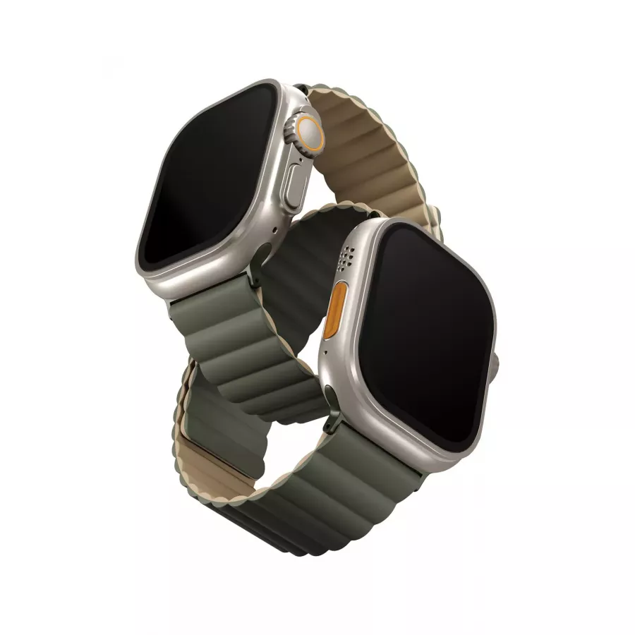Купить Ремешок Uniq Revix reversible Magnetic для Apple Watch 49/45/44/42мм, Green/Tan в Сочи. Вид 1