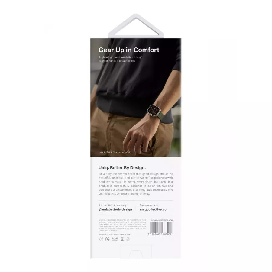 Купить Ремешок Uniq Revix reversible Magnetic для Apple Watch 49/45/44/42мм, Green/Tan в Сочи. Вид 4