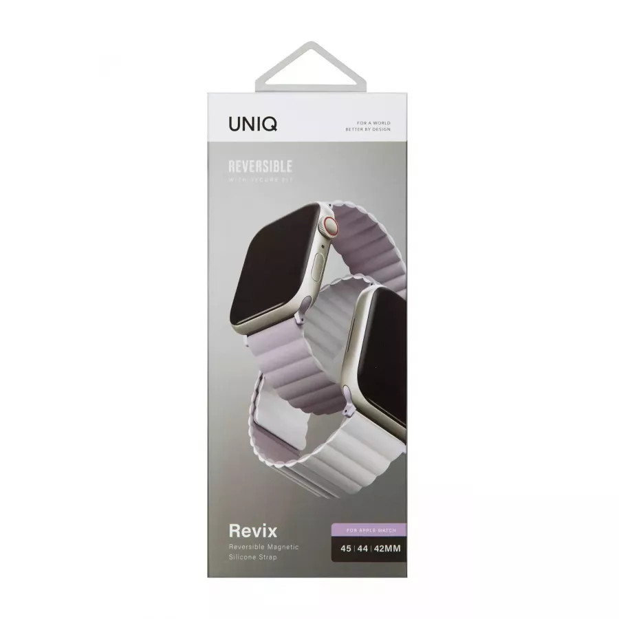 Купить Ремешок Uniq Revix reversible Magnetic для Apple Watch 49/45/44/42мм, Lilac/White в Сочи. Вид 9