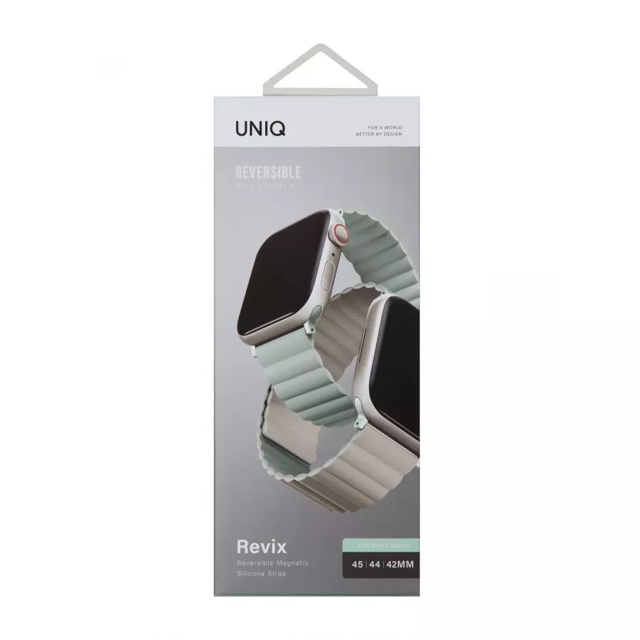 Купить Ремешок Uniq Revix reversible Magnetic для Apple Watch 49/45/44/42мм, Sage/Beige в Сочи. Вид 9
