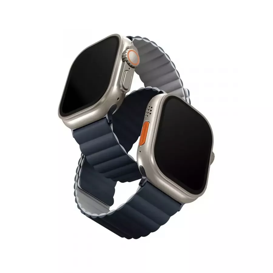 Купить Ремешок Uniq Revix reversible Magnetic для Apple Watch 49/45/44/42мм, Storm Blue/Grey в Сочи. Вид 1