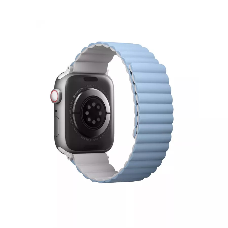 Купить Ремешок Uniq Revix reversible Magnetic для Apple Watch 49/45/44/42мм, White/Arctic Blue в Сочи. Вид 2