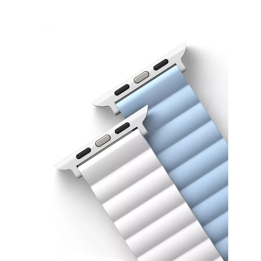 Купить Ремешок Uniq Revix reversible Magnetic для Apple Watch 49/45/44/42мм, White/Arctic Blue в Сочи. Вид 5