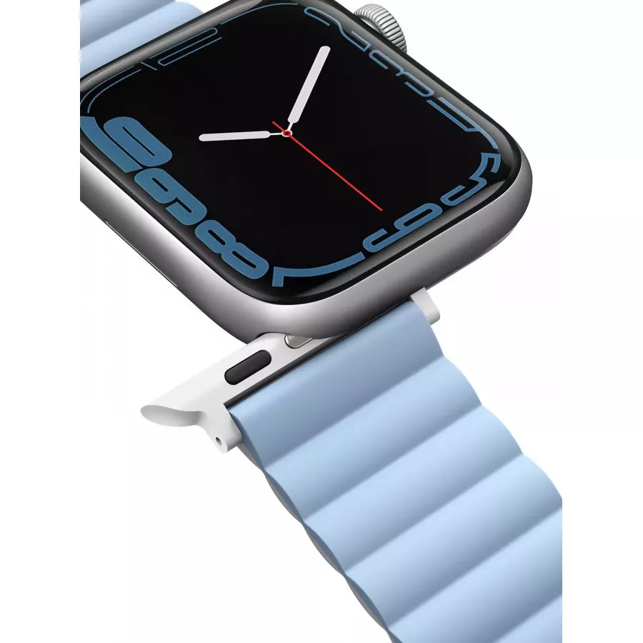 Купить Ремешок Uniq Revix reversible Magnetic для Apple Watch 49/45/44/42мм, White/Arctic Blue в Сочи. Вид 6