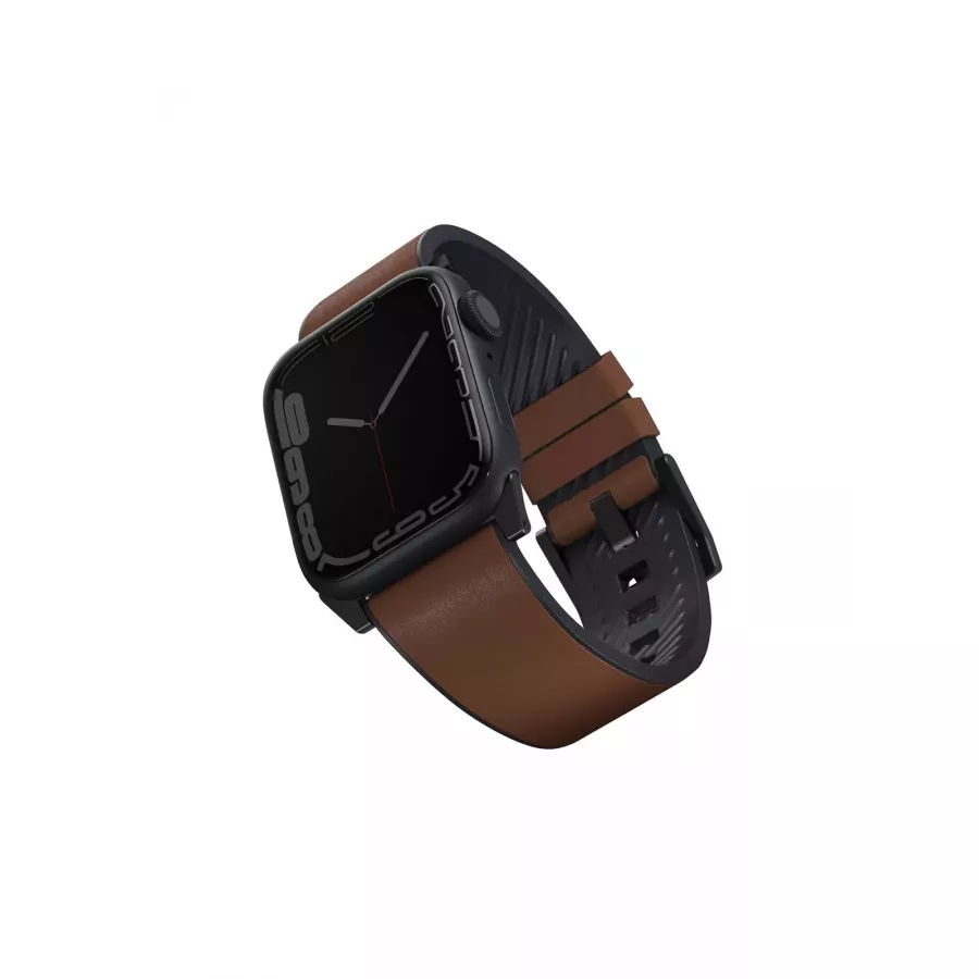 Купить Ремешок Uniq Straden Waterproof Leather/Silicone для Apple Watch 49/45/44/42мм, Brown в Сочи. Вид 1