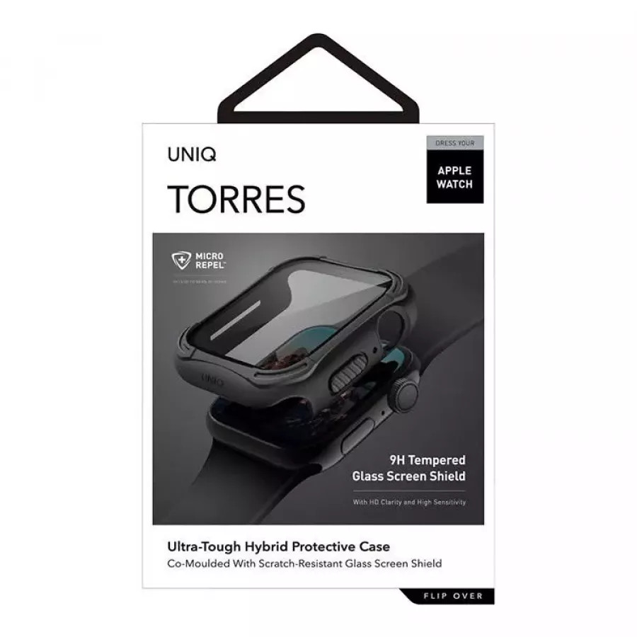 Купить Чехол Uniq TORRES +9H glass Anti-microbial для Apple Watch 4/5/6/SE 40mm, Black в Сочи. Вид 7