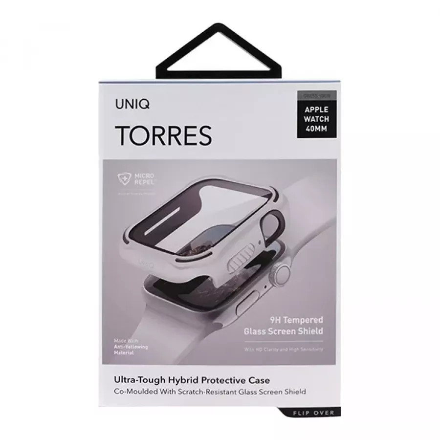 Купить Чехол Uniq TORRES +9H glass Anti-microbial для Apple Watch 4/5/6/SE 40mm, White в Сочи. Вид 6