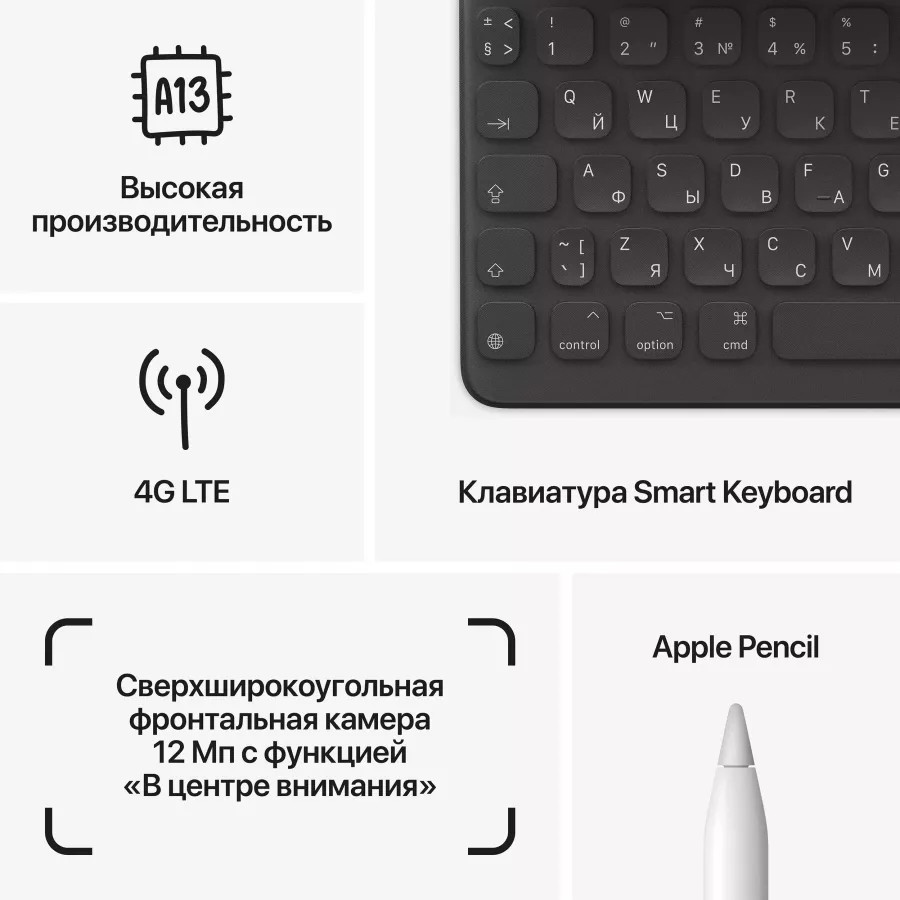 Купить Apple iPad 9 10.2" 2021 256ГБ Wi-Fi + Cellular Серебристый в Сочи. Вид 7