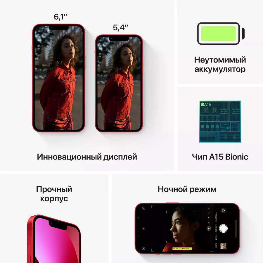 Купить Apple iPhone 13 mini 128ГБ (PRODUCT)RED в Сочи. Вид 7