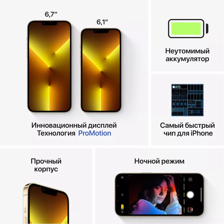 Купить Apple iPhone 13 Pro 256ГБ Золотой в Сочи. Вид 7