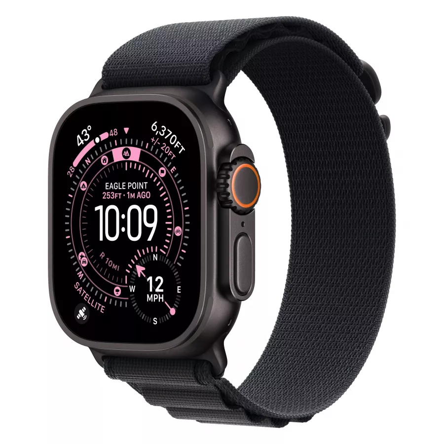 Купить Apple Watch Ultra 3 (2025), 49мм, корпус из титана черного цвета, ремешок Alpine Loop Black, M (145-190мм) в Сочи Купить Apple Watch Ultra 3 (2025), 49мм, корпус из титана черного цвета, ремешок Alpine Loop Black, M (145-190мм) в Сочи. Вид 1