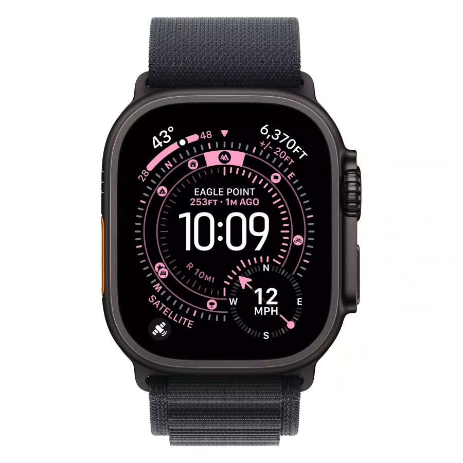 Купить Apple Watch Ultra 3 (2025), 49мм, корпус из титана черного цвета, ремешок Alpine Loop Black, M (145-190мм) в Сочи Купить Apple Watch Ultra 3 (2025), 49мм, корпус из титана черного цвета, ремешок Alpine Loop Black, M (145-190мм) в Сочи. Вид 2