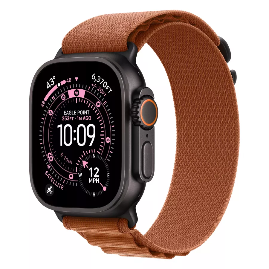 Купить Apple Watch Ultra 3 (2025), 49мм, корпус из титана черного цвета, ремешок Alpine Loop Terra Cotta, S (130-160мм) в Сочи Купить Apple Watch Ultra 3 (2025), 49мм, корпус из титана черного цвета, ремешок Alpine Loop Terra Cotta, S (130-160мм) в Сочи. Вид 1