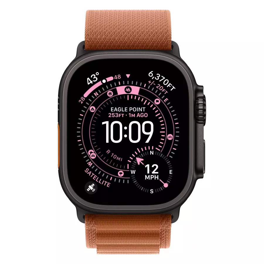Купить Apple Watch Ultra 3 (2025), 49мм, корпус из титана черного цвета, ремешок Alpine Loop Terra Cotta, S (130-160мм) в Сочи Купить Apple Watch Ultra 3 (2025), 49мм, корпус из титана черного цвета, ремешок Alpine Loop Terra Cotta, S (130-160мм) в Сочи. Вид 2