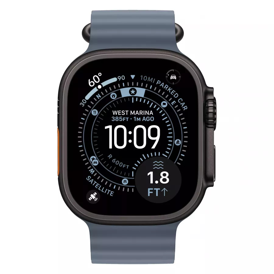 Купить Apple Watch Ultra 3 (2025), 49мм, корпус из титана черного цвета, ремешок Ocean Anchor Blue в Сочи Купить Apple Watch Ultra 3 (2025), 49мм, корпус из титана черного цвета, ремешок Ocean Anchor Blue в Сочи. Вид 2