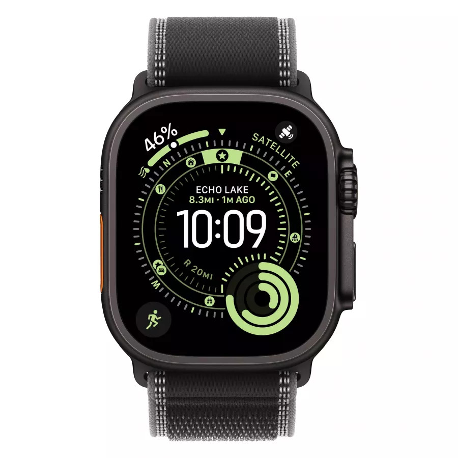 Купить Apple Watch Ultra 3 (2025), 49мм, корпус из титана черного цвета, ремешок Trail Loop Black/Charcoal, M/L (145-220мм) в Сочи Купить Apple Watch Ultra 3 (2025), 49мм, корпус из титана черного цвета, ремешок Trail Loop Black/Charcoal, M/L (145-220мм) в Сочи. Вид 2