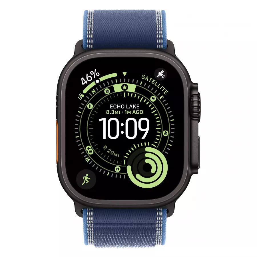 Купить Apple Watch Ultra 3 (2025), 49мм, корпус из титана черного цвета, ремешок Trail Loop Blue/Bright Blue, M/L (145-220мм) в Сочи Купить Apple Watch Ultra 3 (2025), 49мм, корпус из титана черного цвета, ремешок Trail Loop Blue/Bright Blue, M/L (145-220мм) в Сочи. Вид 2