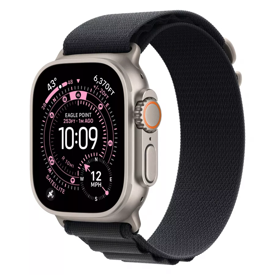 Купить Apple Watch Ultra 3 (2025), 49мм, корпус из титана натурального цвета, ремешок Alpine Loop Black, L (165-210мм) в Сочи Купить Apple Watch Ultra 3 (2025), 49мм, корпус из титана натурального цвета, ремешок Alpine Loop Black, L (165-210мм) в Сочи. Вид 1