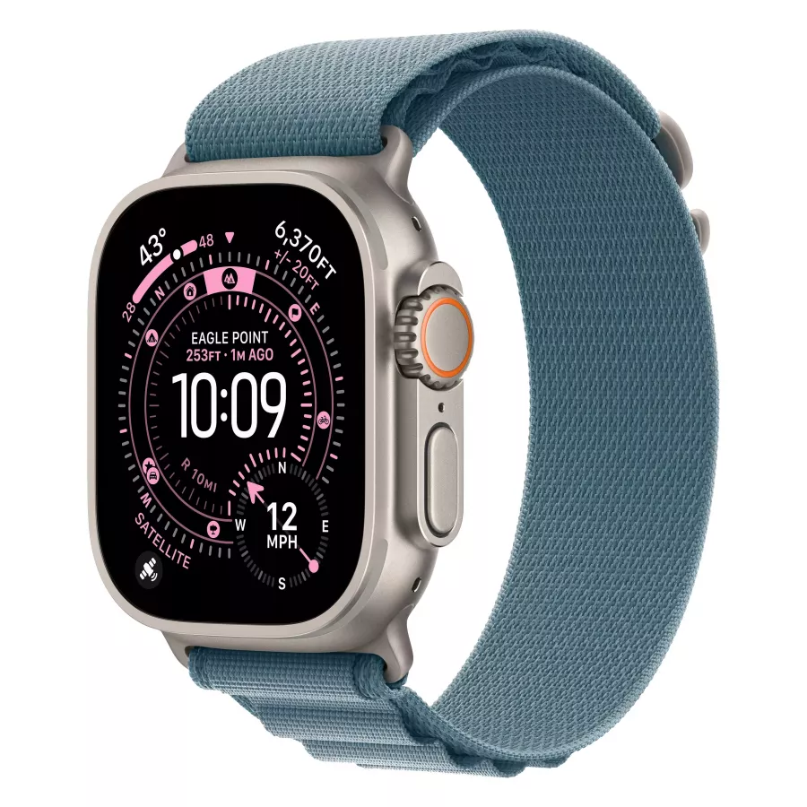 Купить Apple Watch Ultra 3 (2025), 49мм, корпус из титана натурального цвета, ремешок Alpine Loop Light Blue, S (130-160мм) в Сочи Купить Apple Watch Ultra 3 (2025), 49мм, корпус из титана натурального цвета, ремешок Alpine Loop Light Blue, S (130-160мм) в Сочи. Вид 1