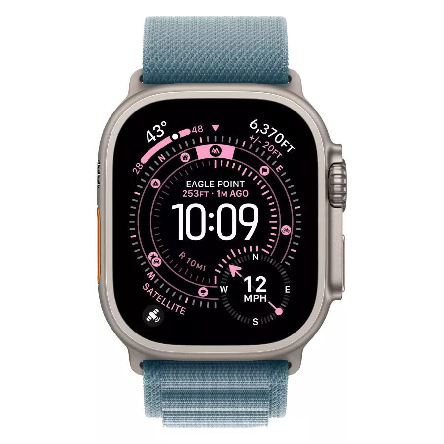 Купить Apple Watch Ultra 3 (2025), 49мм, корпус из титана натурального цвета, ремешок Alpine Loop Light Blue, S (130-160мм) в Сочи Купить Apple Watch Ultra 3 (2025), 49мм, корпус из титана натурального цвета, ремешок Alpine Loop Light Blue, S (130-160мм) в Сочи. Вид 2