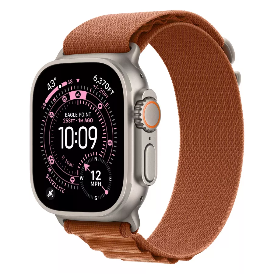 Купить Apple Watch Ultra 3 (2025), 49мм, корпус из титана натурального цвета, ремешок Alpine Loop Terra Cotta, L (165-210мм) в Сочи Купить Apple Watch Ultra 3 (2025), 49мм, корпус из титана натурального цвета, ремешок Alpine Loop Terra Cotta, L (165-210мм) в Сочи. Вид 1