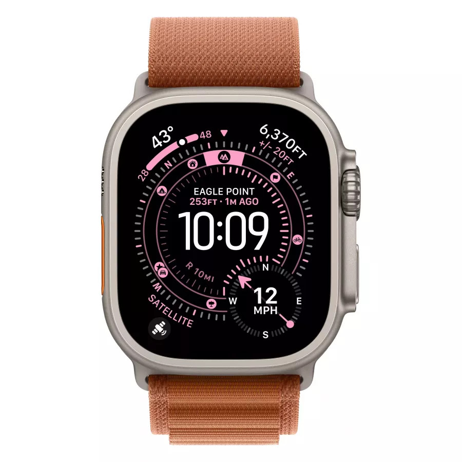 Купить Apple Watch Ultra 3 (2025), 49мм, корпус из титана натурального цвета, ремешок Alpine Loop Terra Cotta, L (165-210мм) в Сочи Купить Apple Watch Ultra 3 (2025), 49мм, корпус из титана натурального цвета, ремешок Alpine Loop Terra Cotta, L (165-210мм) в Сочи. Вид 2