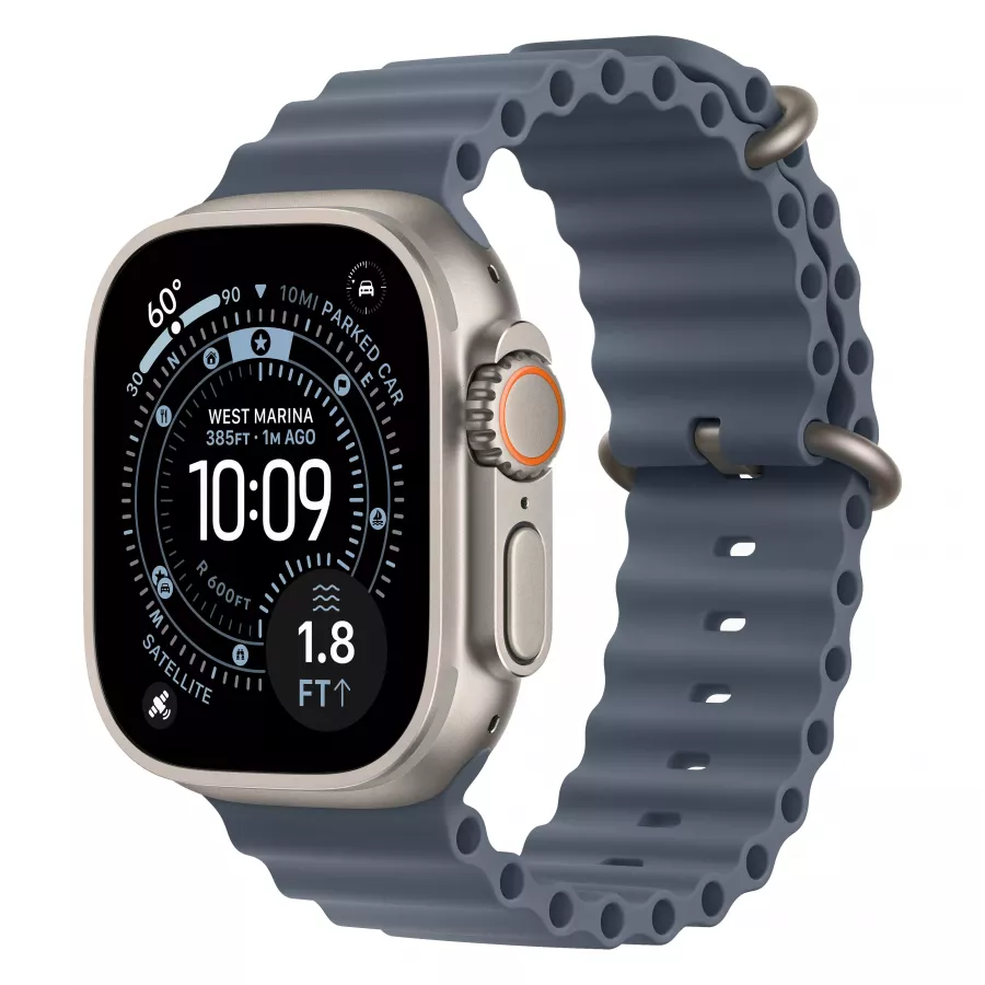 Купить Apple Watch Ultra 3 (2025), 49мм, корпус из титана натурального цвета, ремешок Ocean Anchor Blue в Сочи Купить Apple Watch Ultra 3 (2025), 49мм, корпус из титана натурального цвета, ремешок Ocean Anchor Blue в Сочи. Вид 1