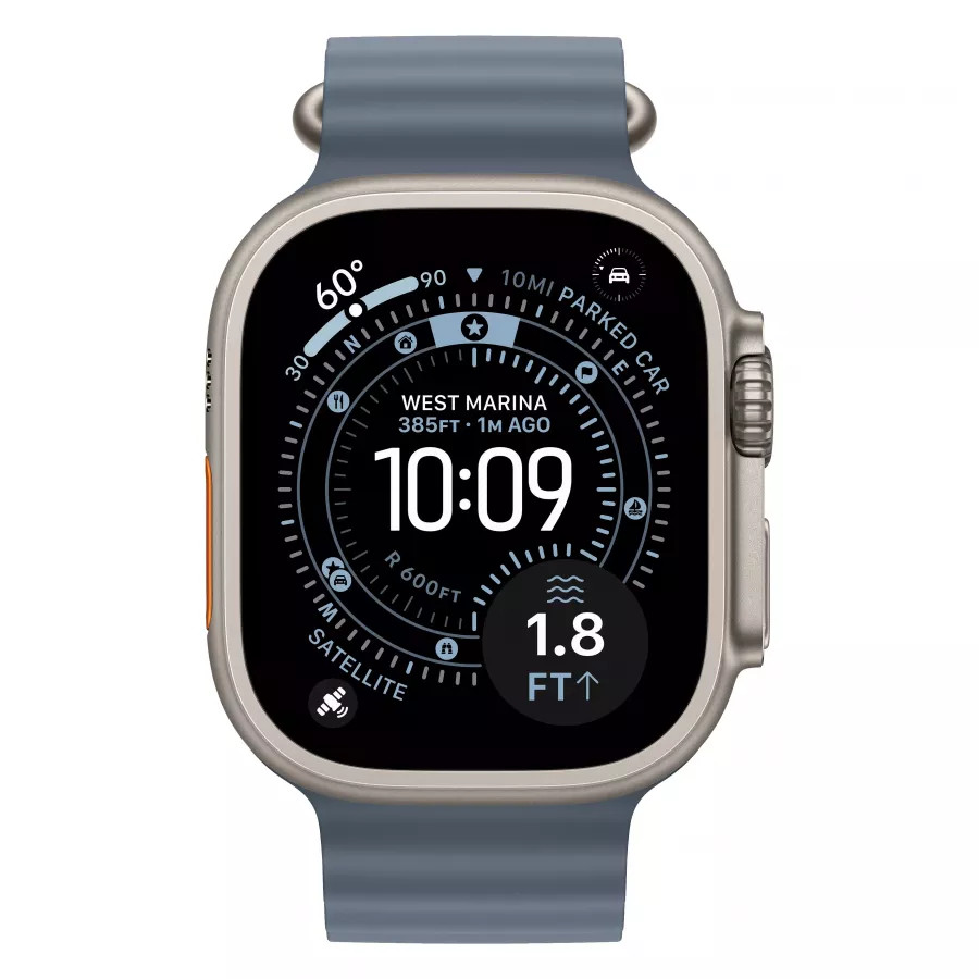 Купить Apple Watch Ultra 3 (2025), 49мм, корпус из титана натурального цвета, ремешок Ocean Anchor Blue в Сочи Купить Apple Watch Ultra 3 (2025), 49мм, корпус из титана натурального цвета, ремешок Ocean Anchor Blue в Сочи. Вид 2